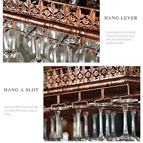 EYLINK Wine Racks,Industrial Vintage Metal Bar Wine Glass Rack, Wine Bar Wall Rack, Kitchen or Office Cutlery Bottle Holder, Vintage Iron Goblet