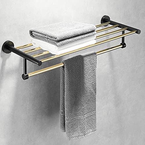 HIGOH Towel Racks,Bathroom Towel Rack Wall Mounted Towel Holder,Bathroom Accessories Bathroom Shelf,Towel Rack,Towel Holder,Towel Hanger,Brass Ba