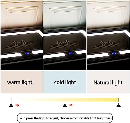 Modern Side/Nightstand Table, Smart LED Nightstand, Wireless Charging Station Color Control & On/Off Touching Button Bedside Table Home Furnitur