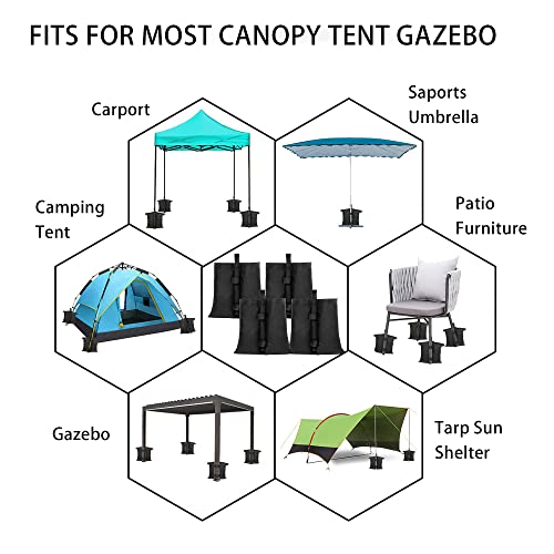 Misscat Weight Bags Sandbag for Pop up Canopy Tent, Patio Umbrella, Instant Outdoor Sun Shelter Canopy Legs, Heavy Duty Stability Weighted Feed B