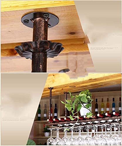 SUCHETA Hanging Wine Rack with Glass Holder and Shelf, Simple Style Iron Hanging Wine Glass Rack, Wine Rack Decoration, Hanging Glass Holder, Ups
