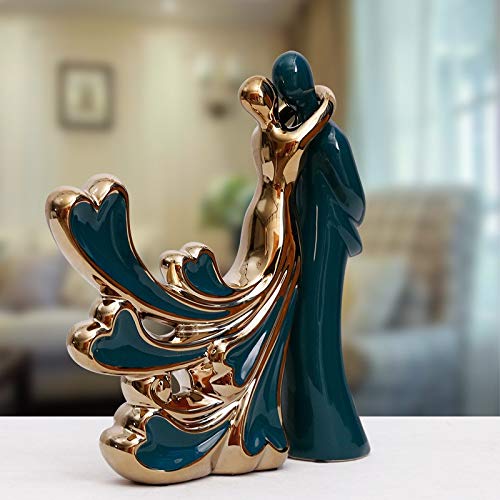 n/a Nordic Ceramic Couple Sculpture Love Kiss Couple Statue Home Decoration Bedroom Wine Cabinet High-end Wedding Gifts