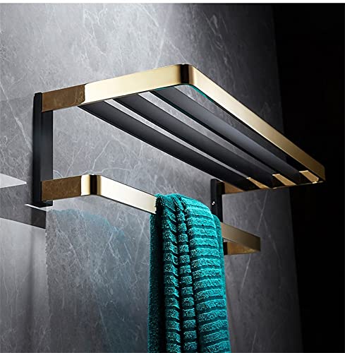 HIGOH Towel Racks, Bathroom Towel Rack Wall Mounted Towel Holder,Copper Bath Hardware Bathroom Accessories Solid Brass Towel Holder,Towel Rack