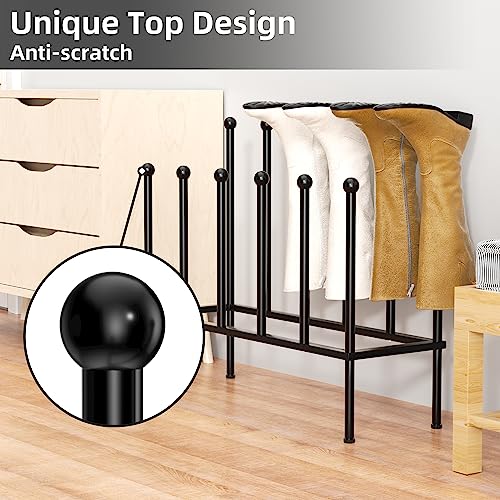 pickpiff Free Standing Shoe Racks - Black Metal Boot Rack, Shoe Organizer for Dorm Room, Closet, Entryway, Bedroom, Patio Outdoor, Hallway, Black