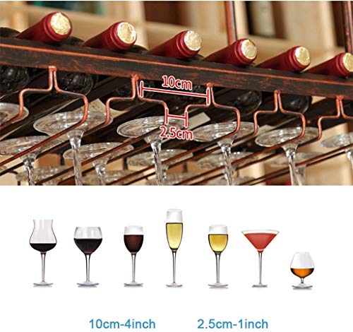 MiroDo Gold Hanging Wine Rack Metal Hanging Rack Goblet Holder Shelf Stemware Racks Hanging Wine Glass Holder Wine Bottle Holder Wall Shelf Stora