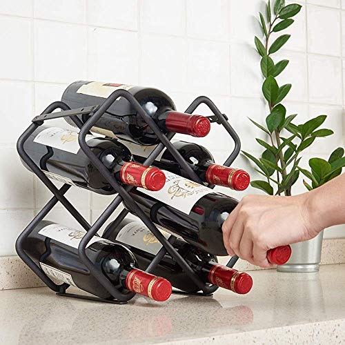 SCKTFS Stackable Wine Rack - Classic Style Wine Racks for Bottles - Perfect for Bar, Wine Cellar, Basement, Cabinet, Pantry, Etc (Color : Argento