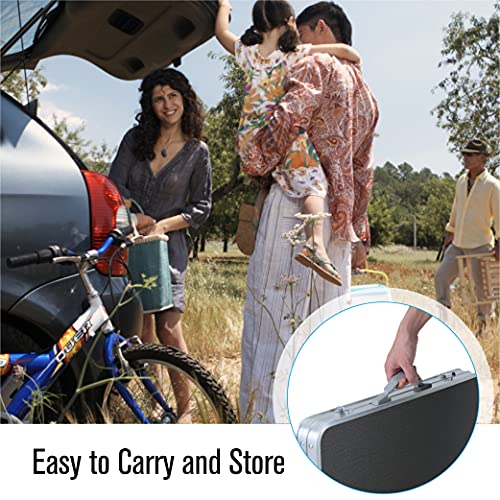 LET'S CAMP Folding Camping Table 4FT Aluminum Picnic Table, Portable Dining Table Lightweight Folding Card Table for Indoor Outdoor Camping Patio