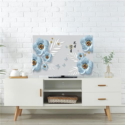 Qvo Indoor TV Cover Cloth, Dust-Proof Polyester Fiber Art Printing TV Screen Protector Cover, For 30 To 80 Inch LED, LCD, OLED Smart TV(Size:40/4