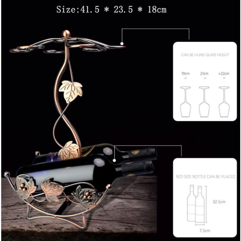 N/A Maple Leaf Wine Rack Wine Holder Stand Hanging Drinking Stemware Rack Shelf Wine BottleCup Display Holder Home