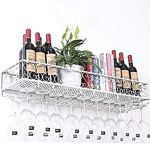 MiroDo Metal Wine Rack Wall Mounted, Wine Bottle Holder Glasses Stemware Hanger Shelf, Rustic Wine Storage Rack Home & Kitchen DÉCor, Household W
