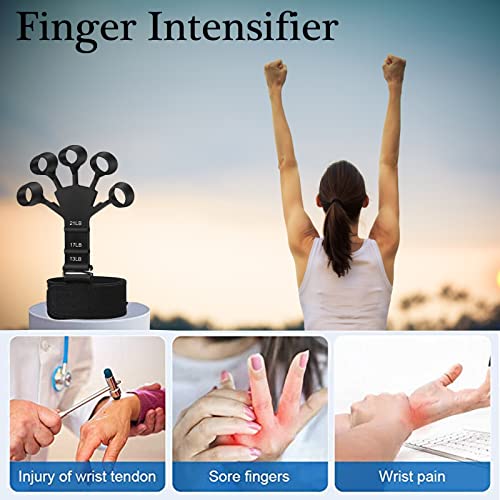 Hixideli Finger Strengthener, Strength Trainer, Finger Exerciser, 6 Resistant Level Finger Exerciser, Hand Strengthener for Strength Training, Fi