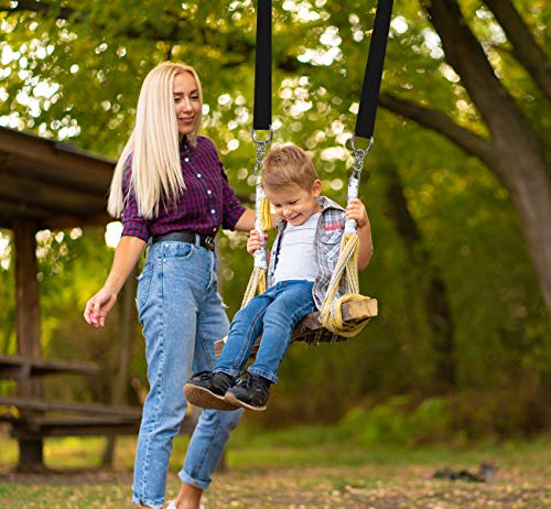 Mocraft Tree Swing Hanging Straps, Outdoor Hammock Straps Adjustable, Swing Suspension Strap Kit with 304 Stainless Steel, Swivel Safety Lock, Ca