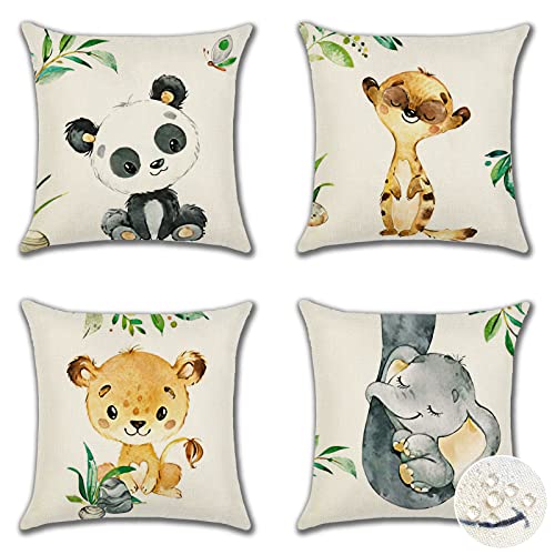 Ohok Outdoor Waterproof Cushion Covers 45x45 cm Pack of 4 Decorative Throw Cushion Covers Cushion Case for Sofa Couch Bed Living Room Indoor Outd