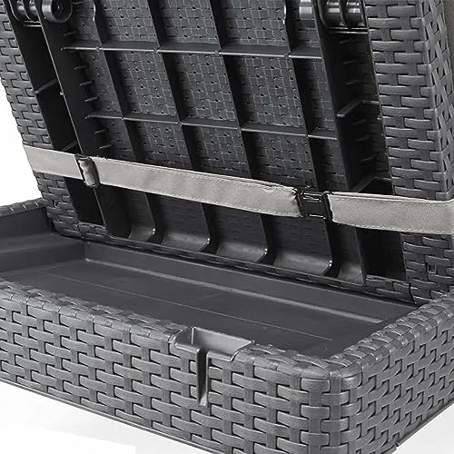 Keter Allibert Jaipur Sun Lounger with Cushion, graphitegray, 58 x 187 x 29 cm