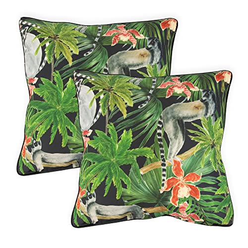 Gardenwize - Pack of 2 Outdoor Scatter Cushions, Garden Furniture Cushions - Covers & Pillows (Gold Palm)
