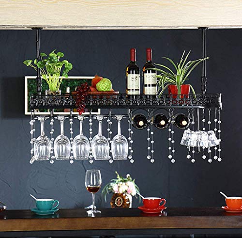 EYLINK Wine Racks,Wine Lovers/Ceiling Wine Racks Wall Mounted Hanging Wine Bottle Holder Metal Iron Wine Glass Rack Goblet Stemware Racks Bar Dec