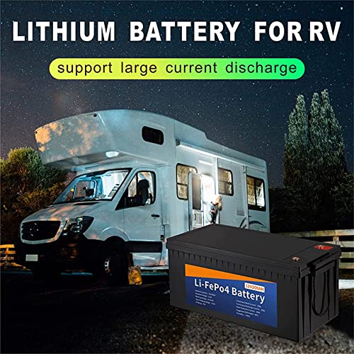 XGYUII 12V 200Ah Rechargeable Lithium Iron Phosphate Battery, Built-In BMS, Waterproof Deep Cycle, for Home Electrical Storage/Solar System/RV/Go