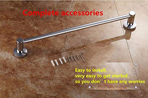 HIGOH Towel Rack Simple Shelf,Single Rod Stainless Steel Polished Finish Wall Mount Towel Hanger for Bathroom Kitchen/s/60Cm