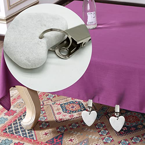 Tablecloth Weights, 10 Pieces Tablecloth Clips Table Clips with Clips for Indoor Outdoor Home Kitchen Wedding Party Picnic, White, Marble (Heart
