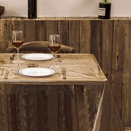 Newthinking PVC Table Cloth, Wipe Clean Plastic Tablecloth PVC Waterproof, 140x140cm Square Wipeable Table Cloth Protector for Kitchen Picnic Out