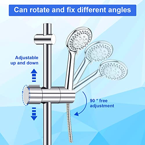 QEIHITYO Hand Shower Holder Adjustable Shower Holder Bracket 18-25 mm Diameter Chrome-Plated + ABS Design Shower Head Holder Easy Installation fo