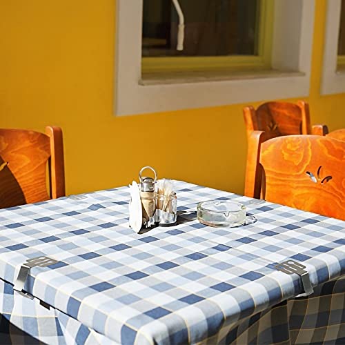 LAMEK 8pcs Decorative Tablecloth Clips Stainless Steel Table Cloth Clamp Thickened Tables Cover Clamps Holder Metal Tablecloth Clip for Home Picn