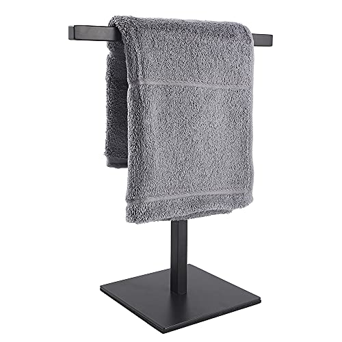 Bath Hand Towel Holder Standing, T-Shape Towel Bar Rack Stand, SUS304 Stainless Steel Brushed Finish,Tower Bar for Bathroom Kitchen Vanity Counte