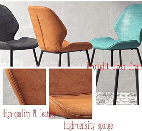 dining chair Business Dining Chairs Set Office Reception Chairs Dining Chair Kitchen Chair Set of 4, PU Leather Seat Wrought Iron Non-Slip Feet L