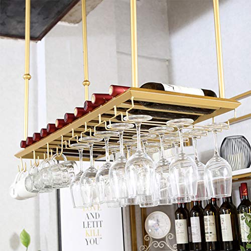 KEppd Wine Racks Rustic Ceiling Wine Racks Adjustable Height/Wall Mounted Hanging Stemware Holder/Retro Glass Wine Bottle Holder/Wall Mounted Win