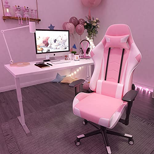 IntimaTe WM Heart Gaming Chair,Ergonomic Racing Chair,Adjustable High Back PC Gaming Chair with Arms and Back Support,Swivel Leather Desk Chair w