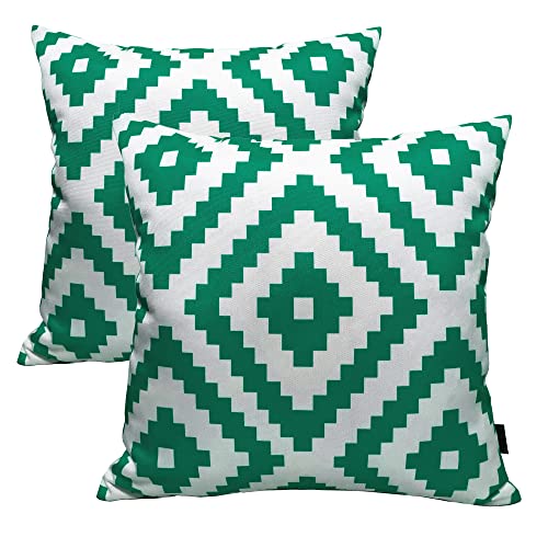Olivia Rocco Pack of 2 Waterproof Cushion Cover Outdoor Garden Breathable Decorative Cushions Covers for Patio Bench Sofa Furniture Indoor Living