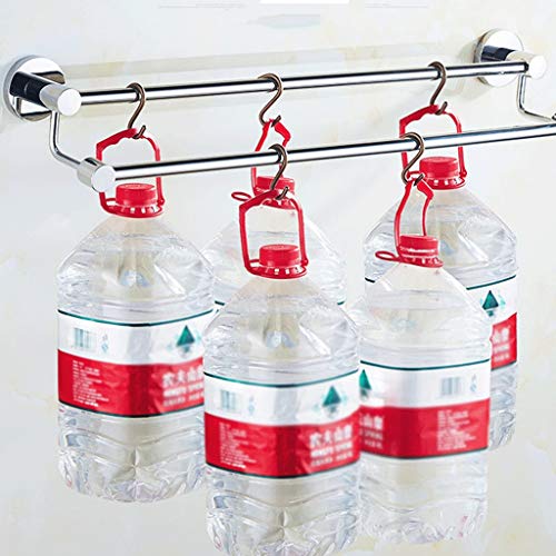 N/A Double Towel Bar Stainless Steel Bathroom Kitchen Towel Holder Dual Towel Rod Rustproof Wall Mount