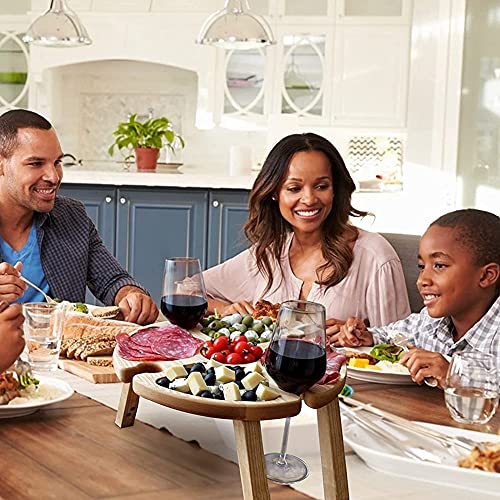 Giilayky Folding Portable Picnic Table, Outdoor Fold Up Camping Camp Table Small Wood Wine Picnic Table,Small