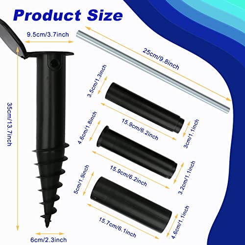 Jumua Washing Line Spike ,Plastic Screw Rotary Washing Line Parasol Ground Spike 32mm 35mm 40mm 50mm Diameters for Flags, Activity Poles, Bird Fe