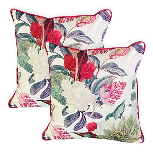 Gardenwize - Pack of 2 Outdoor Scatter Cushions, Garden Furniture Cushions - Covers & Pillows (Gold Palm)