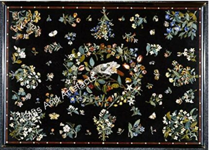 30 x 48 Inches Royal Look Dining Table Top for Home Furniture Decor Rectangle Shape Black Marble Sofa Center Table from Indian Vintage Art and Cr