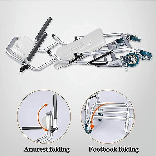 CNAOHGHN Toilet Chair with Wheels, Toilet Chair, Bathroom Tub, U-Shaped Padded Stool, Folding Armrest Pedal and Lockable Wheels, Transport Wheel