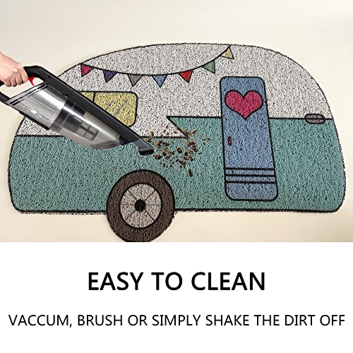 Kay&J Camper Door Mat, 16x24 Inch-Indoor Outdoor RV Welcome mat- Traps Dirt and Mud, Cute Camper Collection