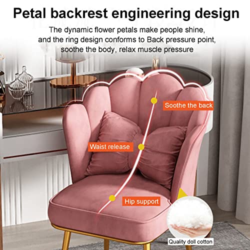 office chair gaming chair computer chair Velvet Vanity Chair with Black Legs,Modern Wide Side Dining Chairs No Wheels Upholstery Cute Make Up Cha