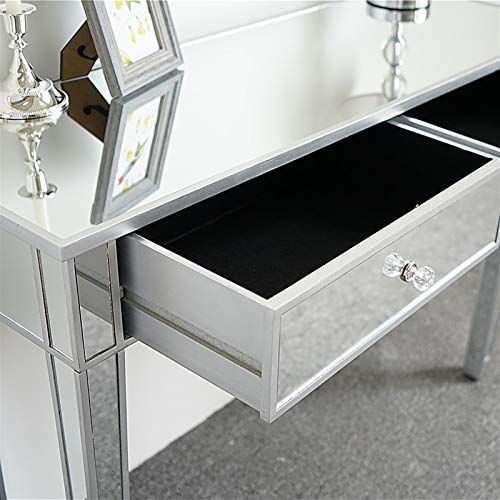 Sawandoo Mirrored Makeup Table Desk Vanity for Women with 2 Drawers