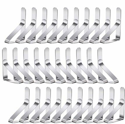 Adwikoso 30 Packs Tablecloth Clips, Stainless Steel Tablecloth Clips Ideal Clips for Home, Kitchen, Restaurant, Weeding, Picnic, Patio and Party