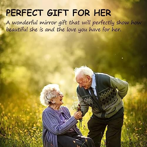 Kwtzkuo Birthday Graduation Gifts for Daughter Sister Teacher Best Friends Girls, Compact Pocket Makeup Mirror with Rose Gold Bracelet Gifts for