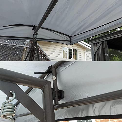 Garden Swing Seat Canopy Replacement, Swing Canopy Cover 3 Seater, Waterproof Swing Chair Top Cover Roof Sun Shade Sun Lounger for Outdoor, UV Re