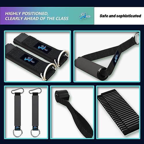 WEUE Resistance Band Safety Tube INVENTION Exercise Band for Fitness Workout Band with Handles for Men Women, Up to 150lbs with Foam Handles, Ank