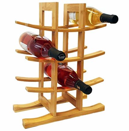 12 Bottle Wine Rack | Wine Racks Free Standing | Wine Racks Free Standing Wooden | Wine Racks for Dining Table | Home Bar Unit | Wooden Wine Rack