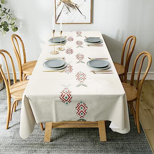 Ocves Tablecloth Wipe Clean Table Cloth PVC Plastic Wipeable Waterproof Rectangular 200x140cm 78x55in Table Cover Protector for Kitchen Picnic In