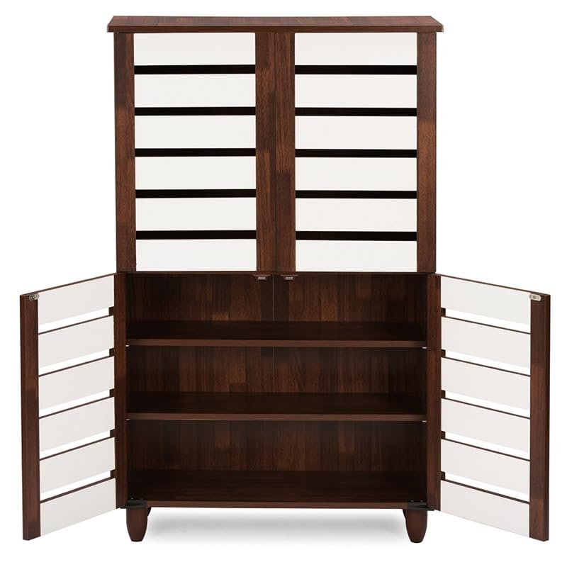 LUKEO Finished Wooden Door Shoe Cabinet 4 Door Shoe Cabinet Shoe Shelf Organizador De Home Furniture
