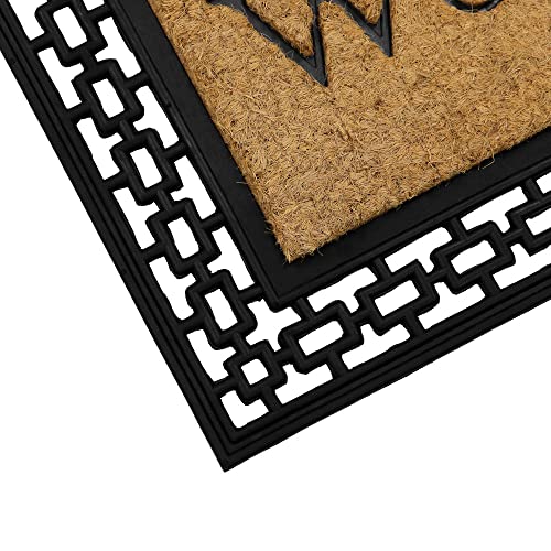 JVL Mila Embossed Rubber Tuffscrape Doormat, 45x75cm