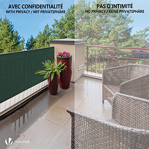 VOUNOT Privacy Netting 1×10m Garden Screening 150 g/m² HDPE Shading Net, 85% Shading Rate UV-resistant, Tear-Resistant Windbreak Fencing with Hol