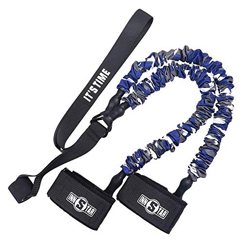 INNSTAR Booty Resistance Band Glute Cord Cable Machine for Hip Home Workout Cable Kickbacks with Instructions & Carry Bag